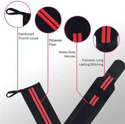 Wrist Wrap Gym Accessories for Men Hand Grip & Wrist Support Sports Straps for Gym | Wrist Band for Men Gym & Women with Thumb Loop Straps - Image 4