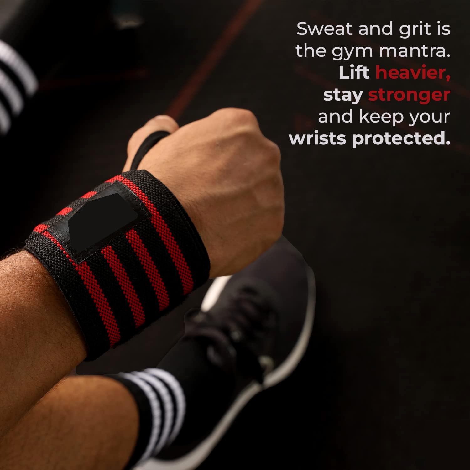 Wrist Wrap Gym Accessories for Men Hand Grip & Wrist Support Sports Straps for Gym | Wrist Band for Men Gym & Women with Thumb Loop Straps - Image 6