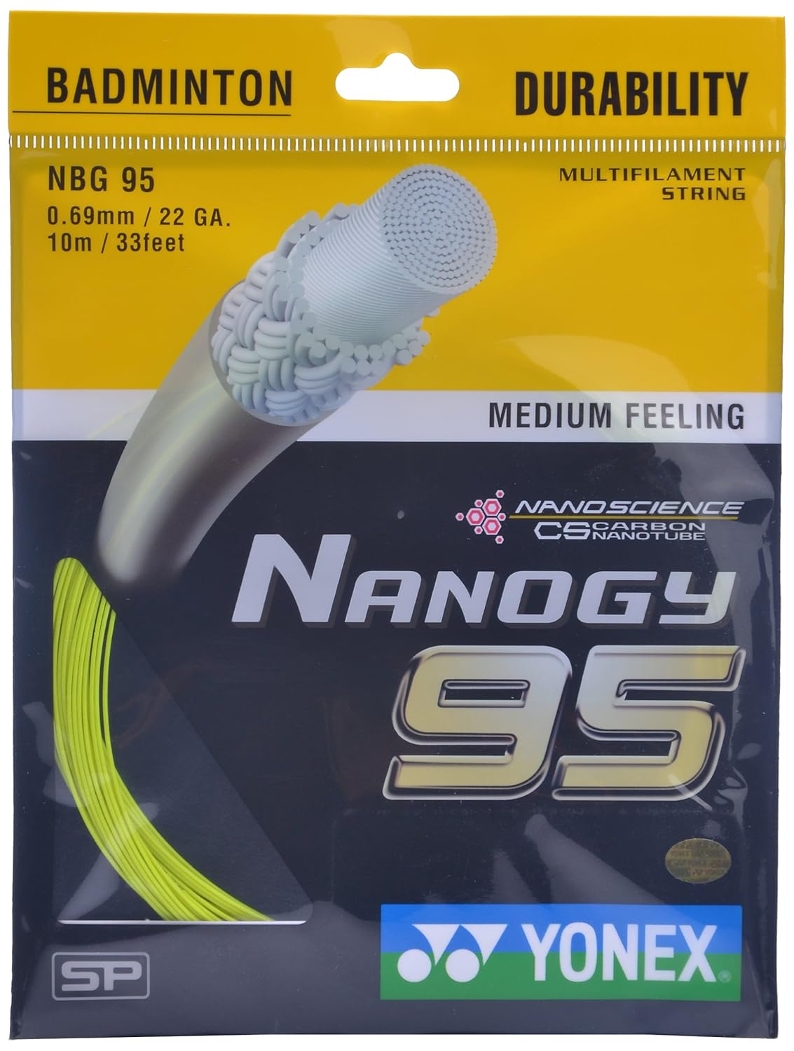 Yonex Badminton String BG Nanogy 95 |Red |Gauge 0.69mm|Nonscience - Image 4