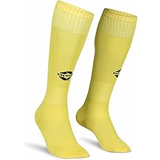 Nivia Plain Encounter Football Stockings for Men & Women, Knee Length Stockings, Football Socks, Soccer Socks, (Yellow/Black) Size-M