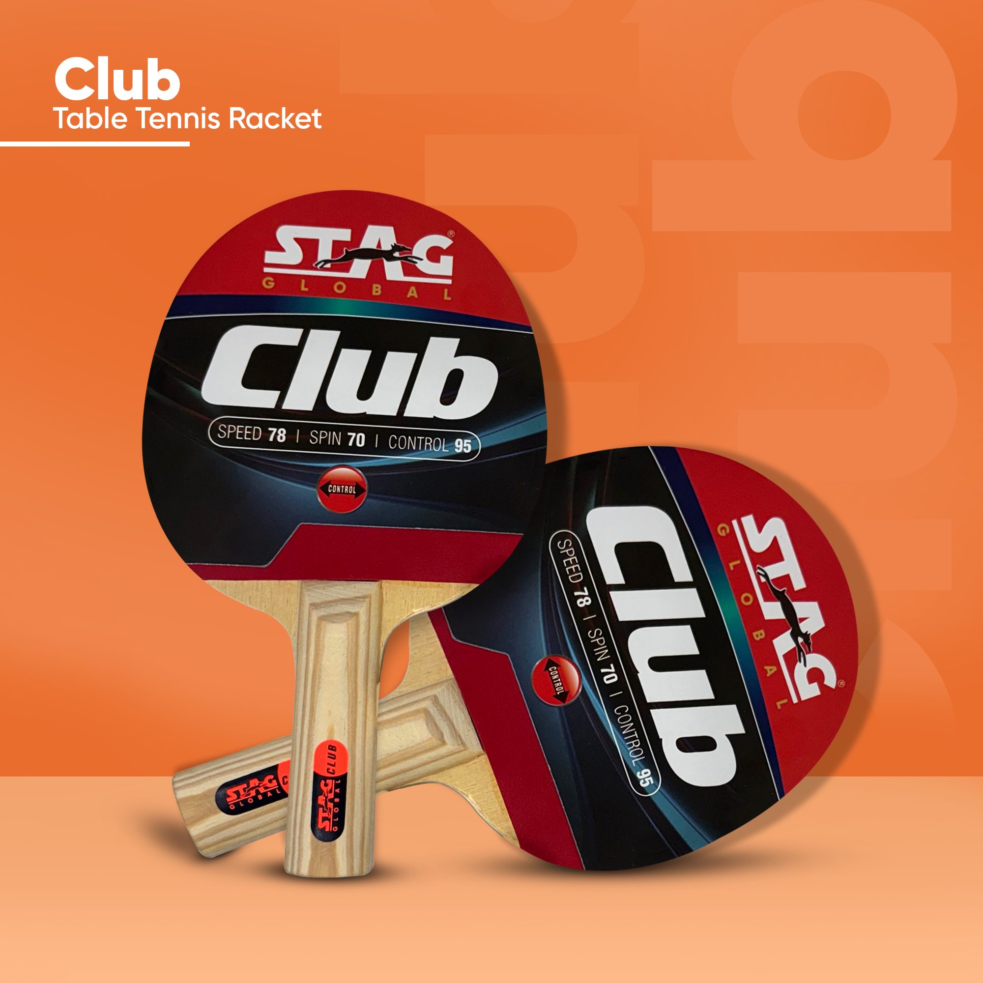 STAG GLOBAL Club Table Tennis Playset | 2 Racket, 3 Balls and 1 Cover | Portable And Lightweight - Image 3