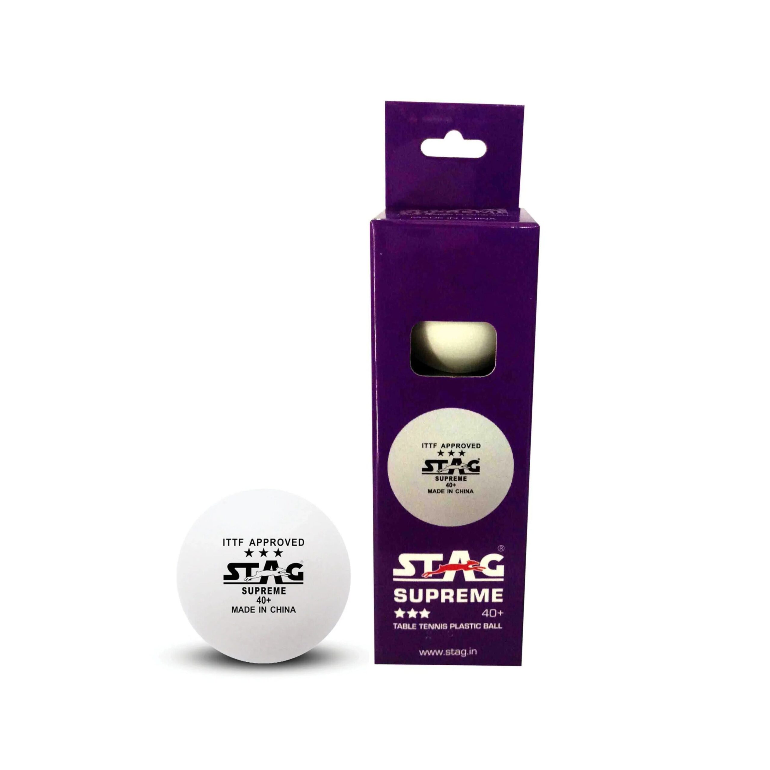 STAG GLOBAL 3 Star Supreme Table Tennis Ball | ITTF Approved, 40+