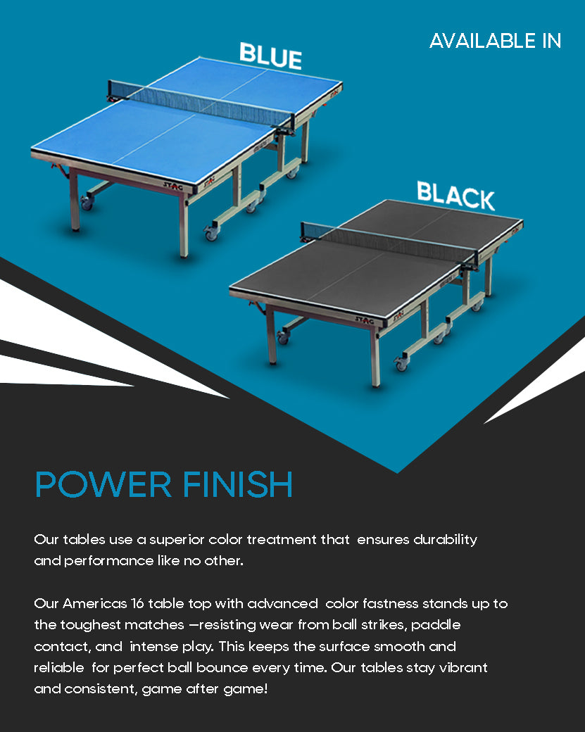 STAG GLOBAL Americas 16 Table Tennis Table 25mm Top (ITTF-Approved) Table with 2 TT Rackets, 6 Balls, 1 Table Cover & Clamp Net - Image 10