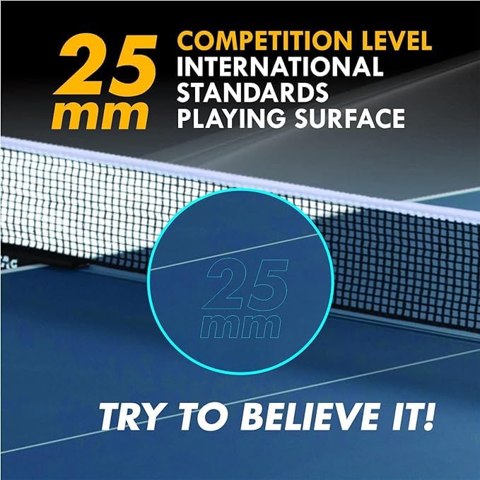 STAG GLOBAL Americas 16 Table Tennis Table 25mm Top (ITTF-Approved) Table with 2 TT Rackets, 6 Balls, 1 Table Cover & Clamp Net - Image 6