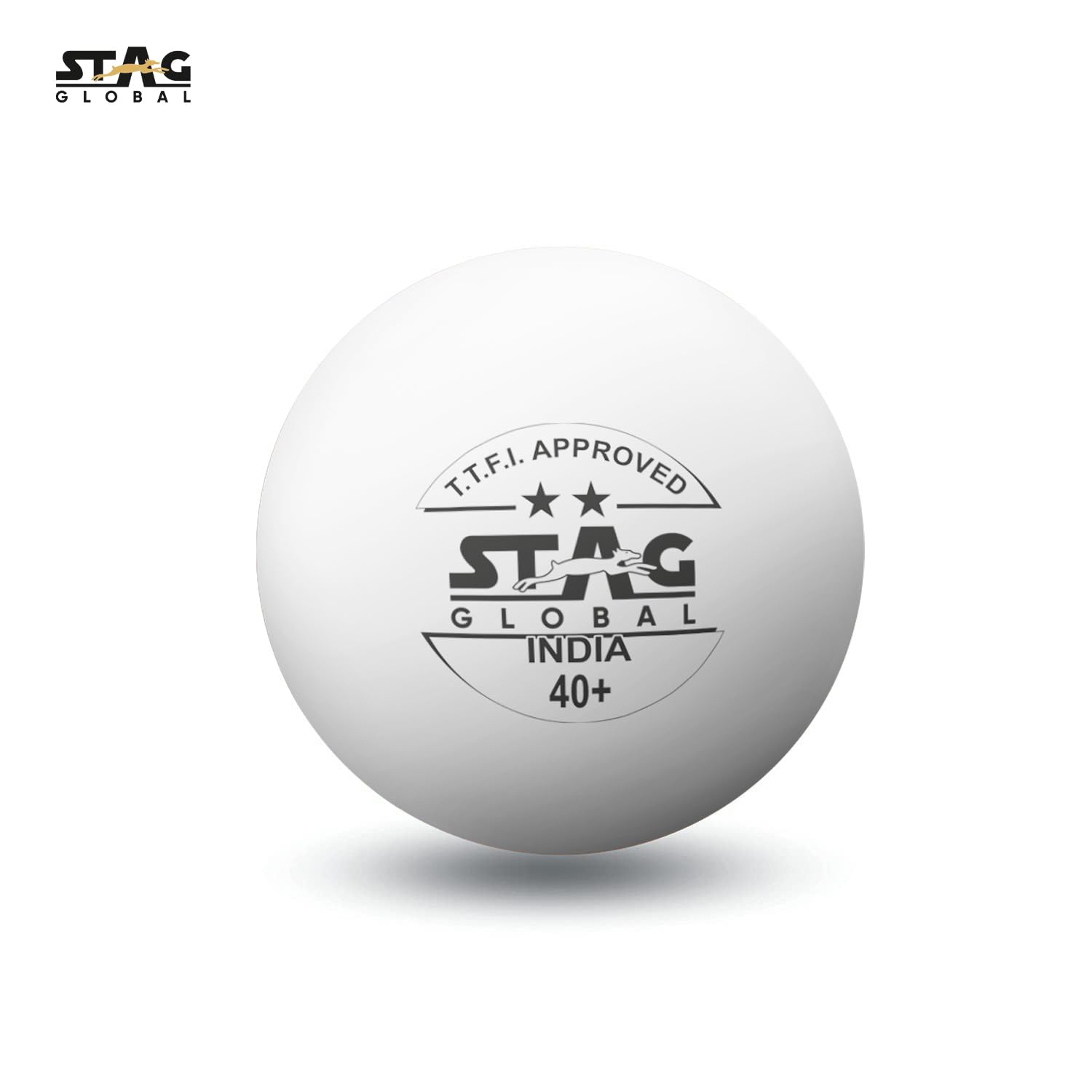 STAG GLOBAL 2 Star Plastic Table Tennis Ball White Available Pack Of 12 ,30, 72, 90