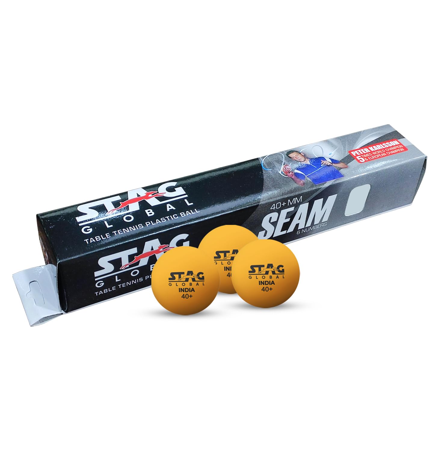 STAG GLOBAL Seam Plastic Table Tennis Ball Orange Available Pack Of 12 ,30, 72, 90 - Image 4
