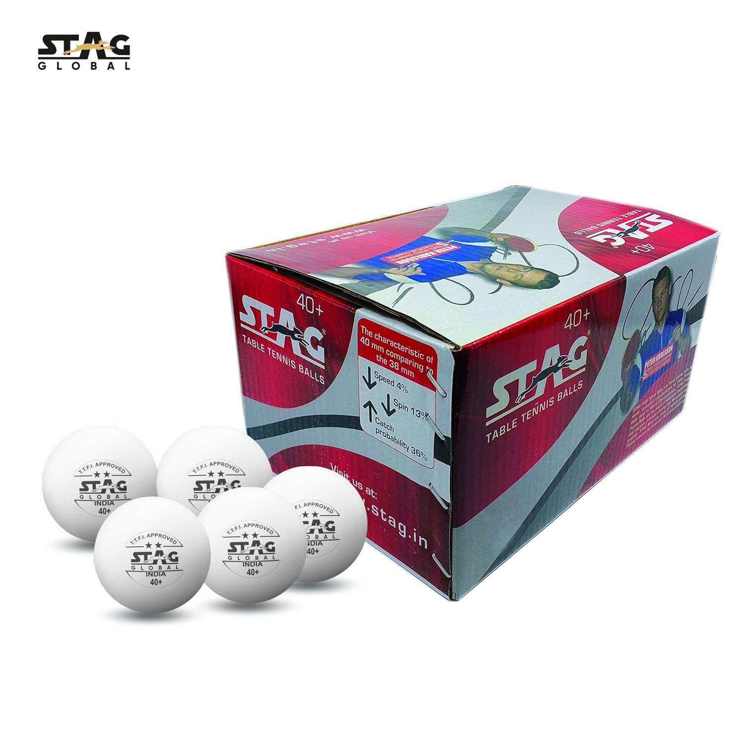 STAG GLOBAL 2 Star Plastic Table Tennis Ball White Available Pack Of 12 ,30, 72, 90 - Image 6