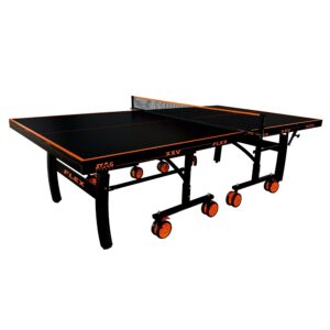 STAG GLOBAL Flex Table Tennis Table | Premium Black Top 25 mm with 2 TT Rackets | 6 Balls | 1 Table Cover & Clamp Net