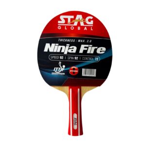 STAG GLOBAL Ninja Fire Table Tennis Racket | ITTF Approved | Powerful Grip & Spin Control