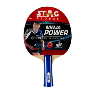 STAG GLOBAL Ninja Power Rubber Table Tennis Racket | Multicolour,200 Grams | ITTF Approved