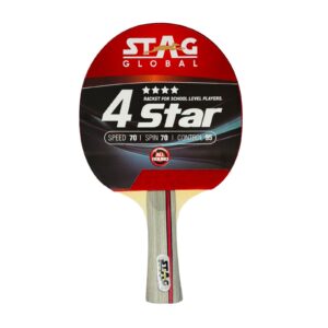 STAG GLOBAL 4 Star Table Tennis Racket | Speed 70 | Spin 70 | Control 95 | ITTF Approved Rubber