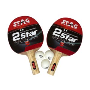 STAG GLOBAL 2 Star Table Tennis Playset with 3 Balls & Cover Complete Beginner Set