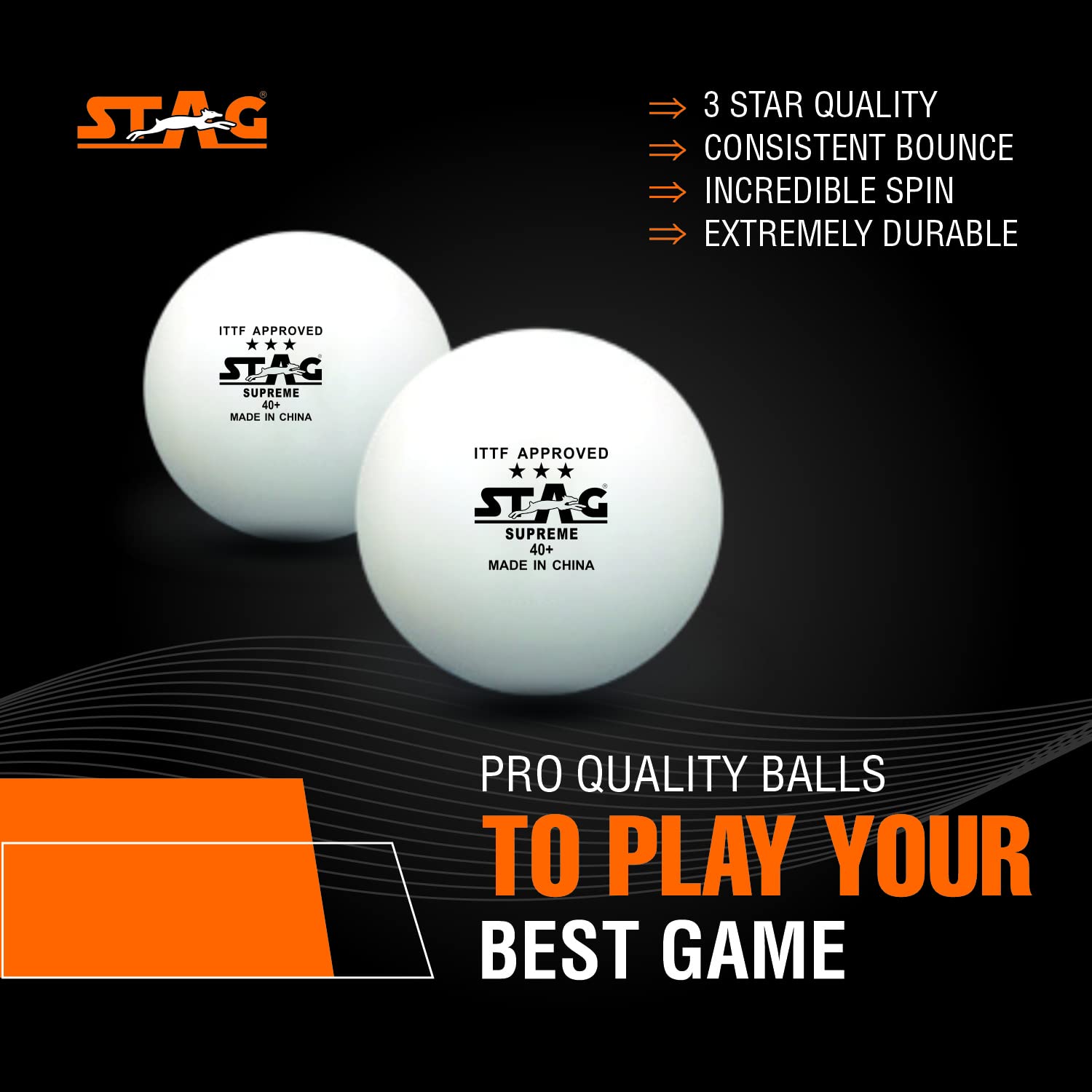 STAG GLOBAL 3 Star Supreme Table Tennis Ball | ITTF Approved, 40+ - Image 4