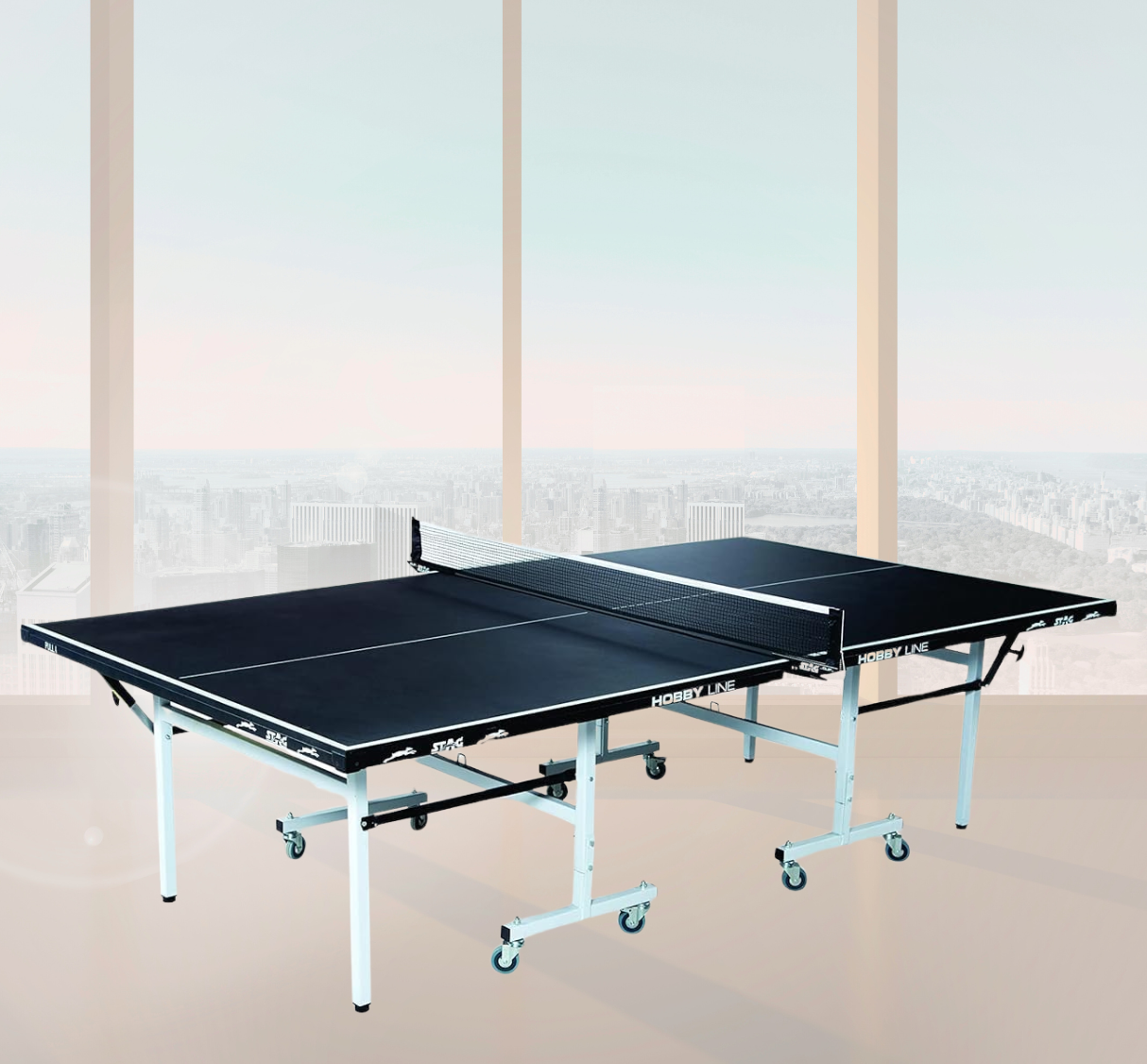 STAG GLOBAL Hobby Line 19mm Full-Size Table Tennis Table | with 2 TT Rackets | 6 Balls | 1 Table Cover | Clamp Net - Image 3